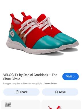 Velocity Red and Teal Men’s Athletic Sneakers